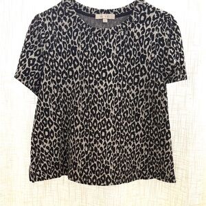 Final price Anthropologie Leopard Print Short Sleeve Top